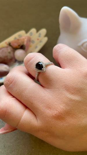 Anello goccia nera